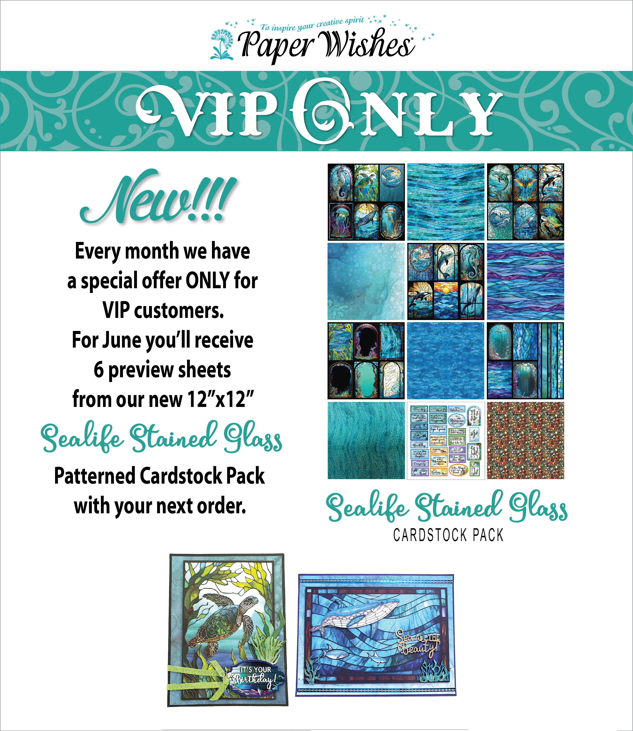 Sealife Stained Glass 12x12 Patterned VIP